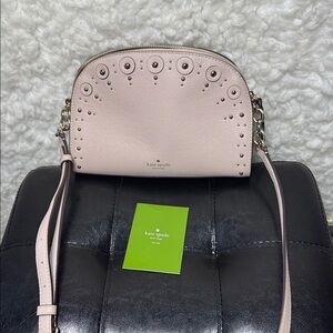 kate spade Blush Pink Studded Pebbled Leather Crossbody